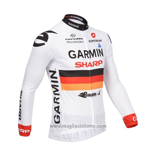 2013 Abbigliamento Ciclismo Garmin Sharp Campione Germania Manica Lunga e Salopette